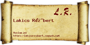 Lakics Róbert névjegykártya