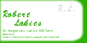 robert lakics business card